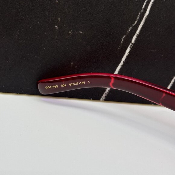 NEW GUCCI SUNGLASSES GG1719S 004 RED WOMEN EYEWEAR - Picture 8 of 10